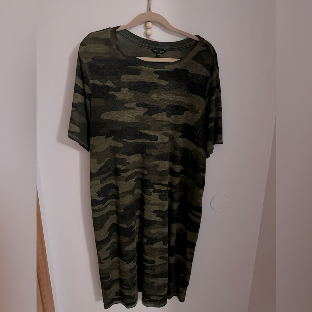 Lucky brand camouflage midi length dress